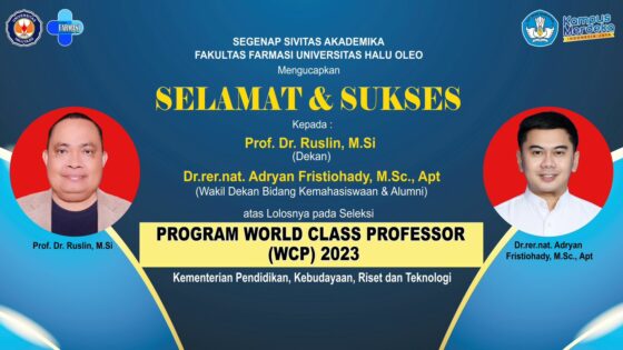 Dosen Fakultas Farmasi Lolos Program World Class Professor (WCP) 2023